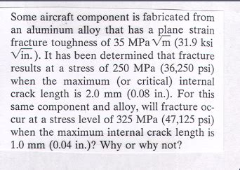 some aircraft component is fabricated from an aluminum alloy|Assignment 6 solutions .